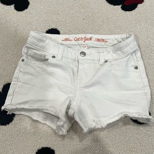 Girls white jean Cat & Jack shorts size 7-8